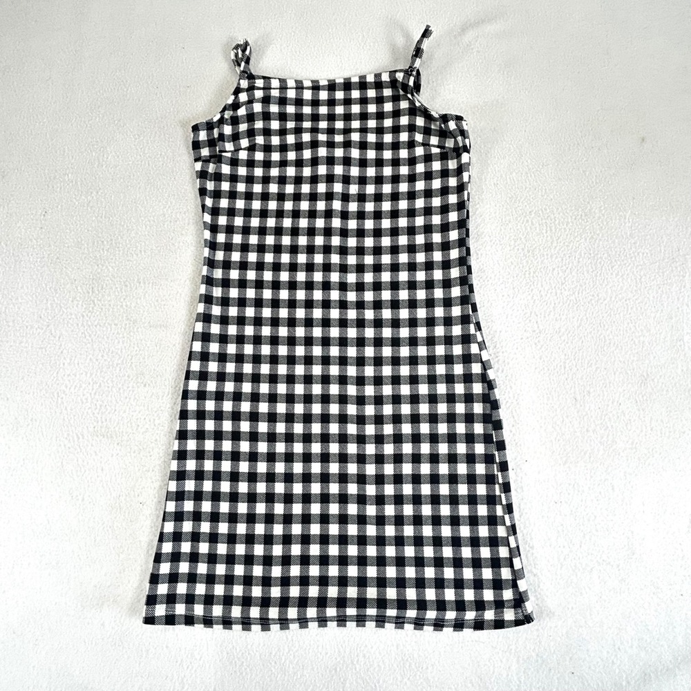 Rare Editions Girls Black White Gingham Jumper Dress Size 12